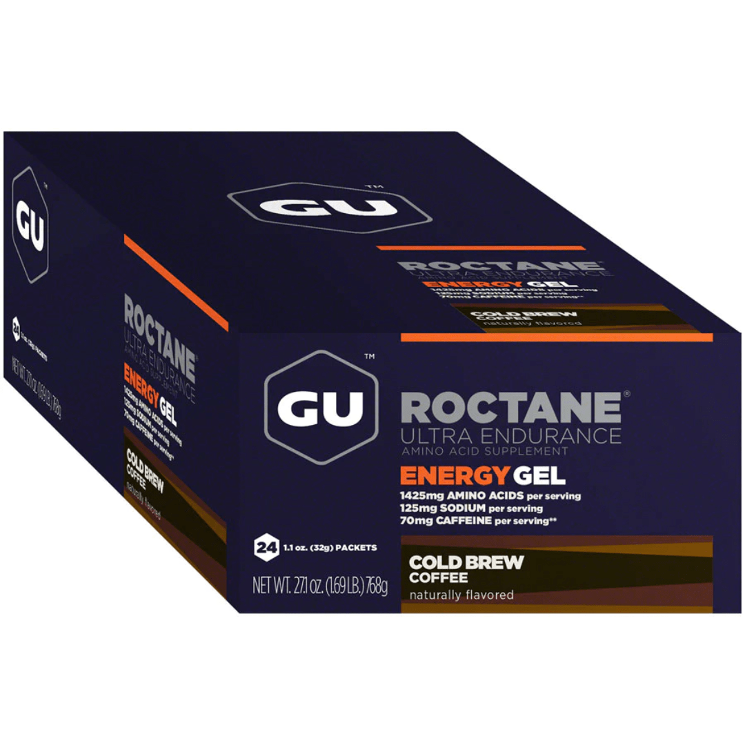 GU GU ROCTANE Energy Gel 24 Pack Box Cold Brew Coffee