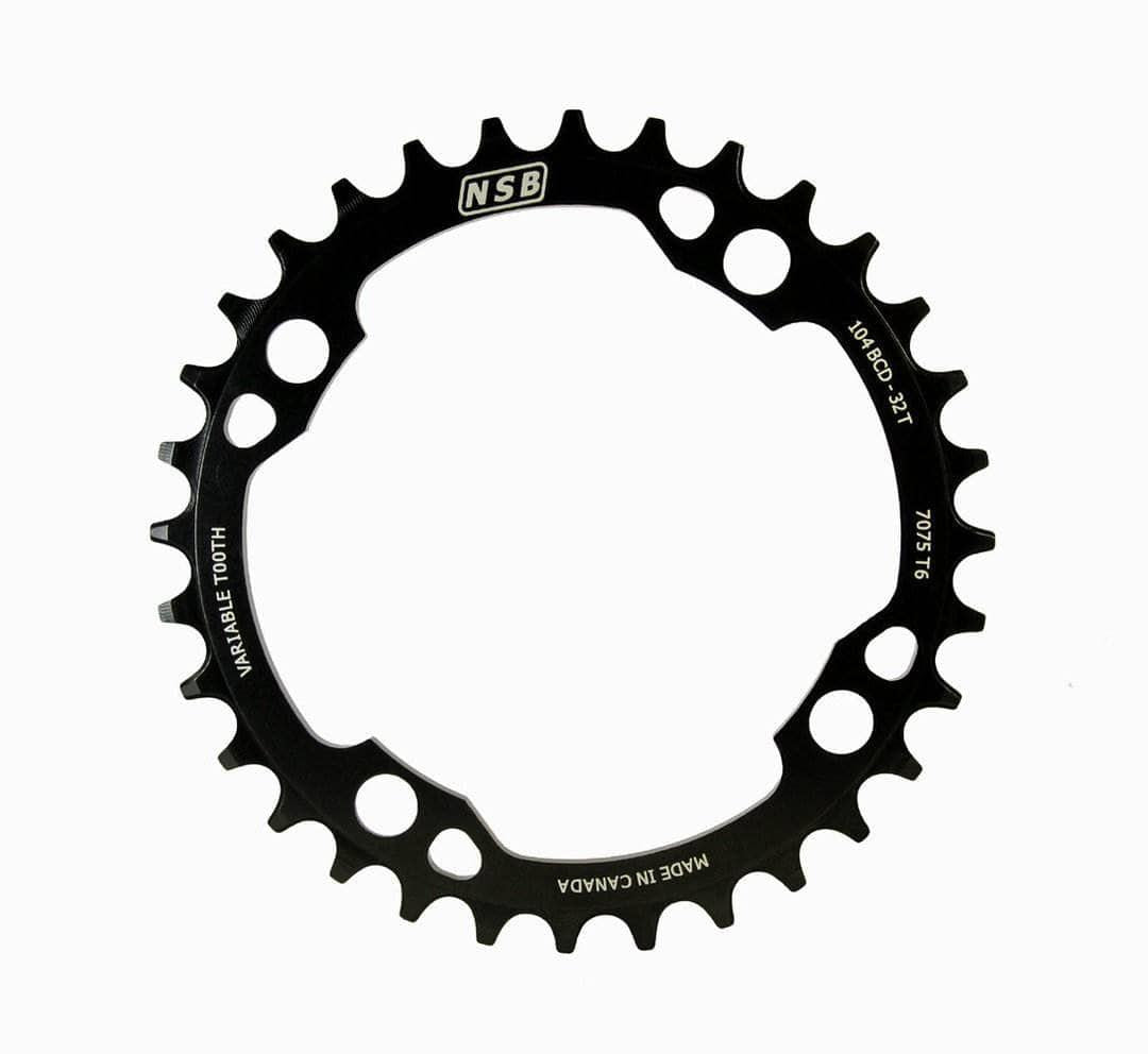 NSB NSB Variable Tooth Chainring, 4 Bolt, 104 BCD, 32 Tooth, Black