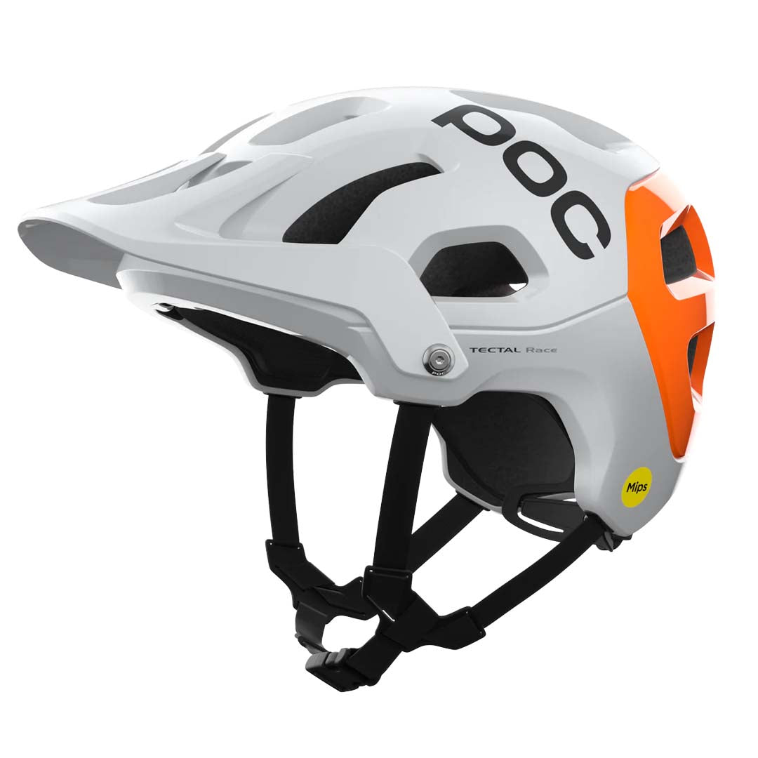 POC POC Tectal Race MIPS NFC Helmet White/Fluorescent Orange / Small