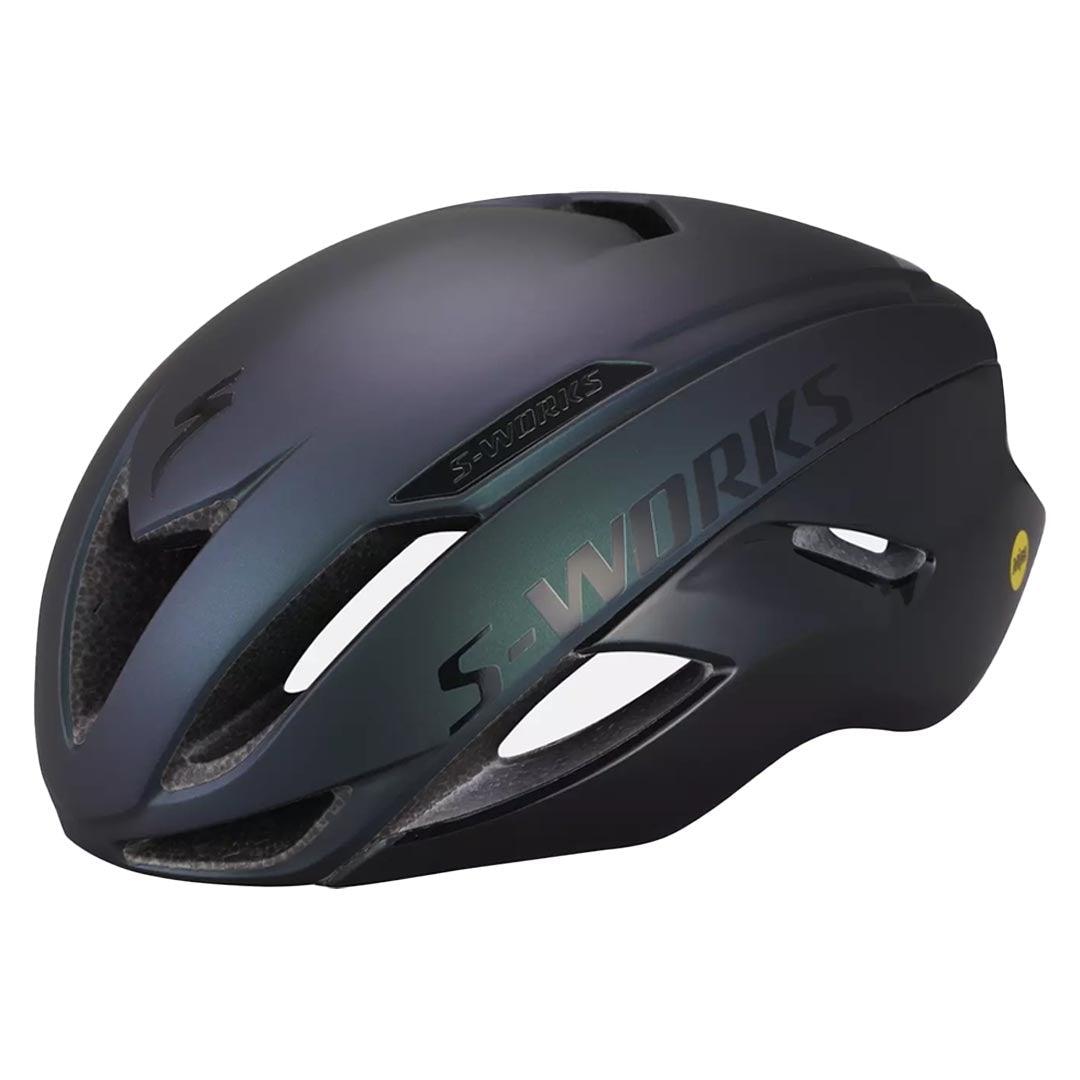 Specialized Specialized S-Works Evade Helmet with ANGi Satin Chameleon/Gloss Black / S