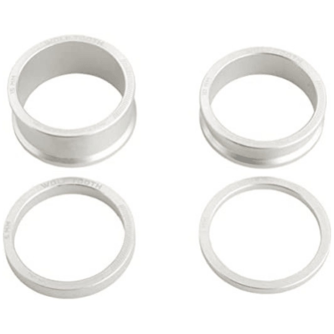 Wolf Tooth Components Wolf Tooth Components Precision Headset Spacer Kit 3, 5, 10, 15mm Silver
